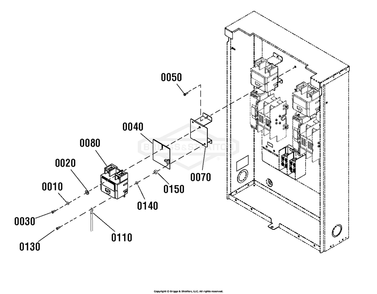 Optional Accessory - Circuit Breaker Group Diagram and Parts List for 040782-00  Briggs and Stratton Generator
